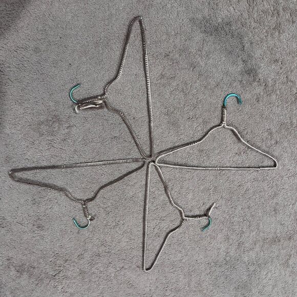 Handmade Other - Set of 4 Vintage Multicolor Crochet and Metal Hangers